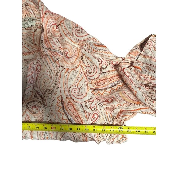 Rachele Zoe 100% LINEN 3/4 SLEEVE PULLOVER PAISLEY TUNIC TOP V-NECK 2X Tunic - Picture 7 of 10